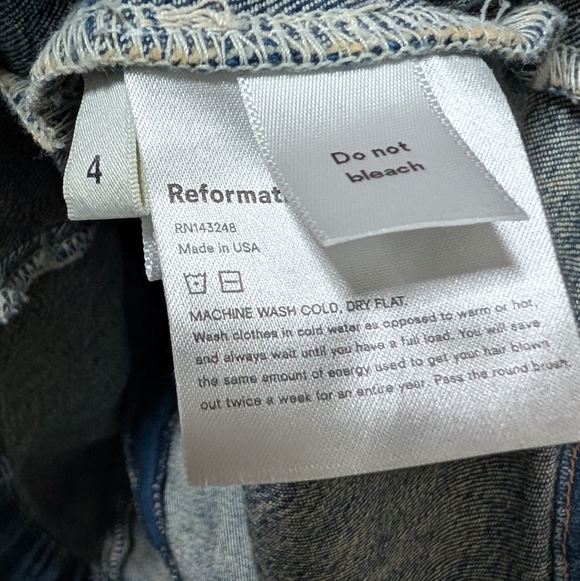 NWT Reformation Romi Denim Midi Dress in Brisbane Size 4 Blue - Picture 4 of 7